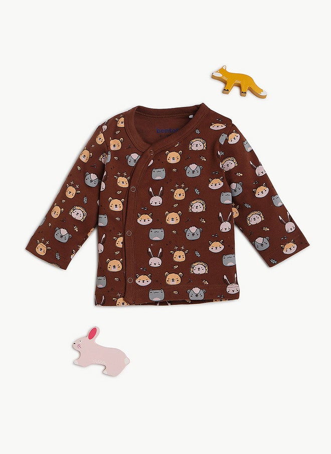 BONTOTS Infant Boys Woodland Friends Printed Organic Cotton Jhabla - Image 2